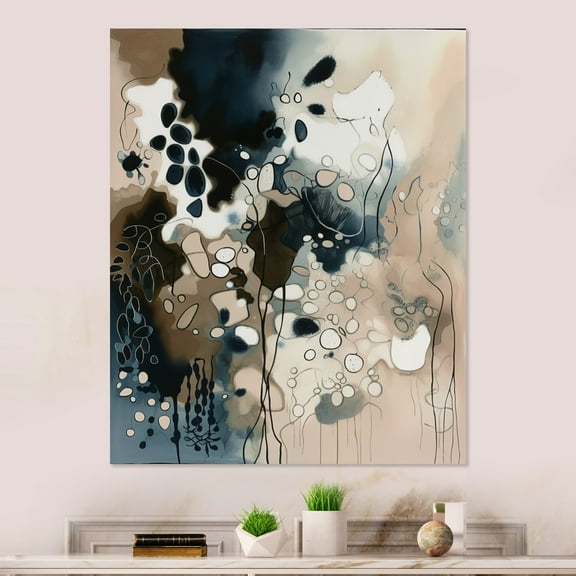 DESIGN ART Designart "Blue Reflections I" Abstract Metal Wall Art 16 in. wide x 32 in. high