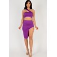 thumbnail image 4 of Glamorous One-Shoulder Crop Top and Thigh-Split Midi Skirt Set, 4 of 10