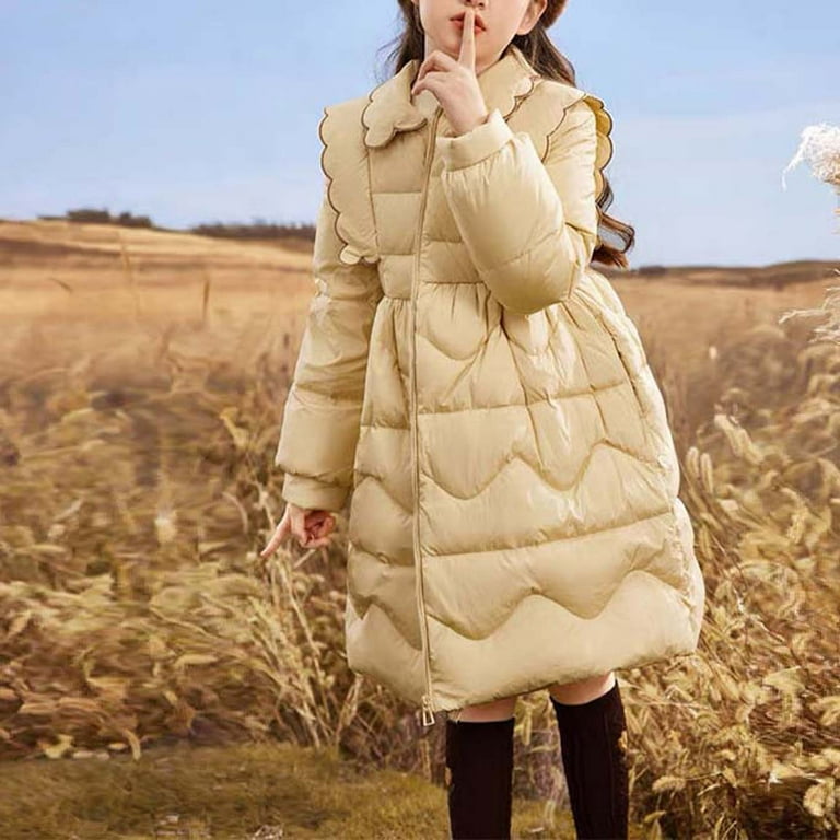 TFEOQRY Children Girls Solid Color Parkas Padded Coats Winter