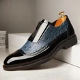 thumbnail image 3 of Men's Dress Shoes Genuine Leather Oxfords Luxury Formal Business Suit Shoes with Blake Rapid Stitch, 3 of 8