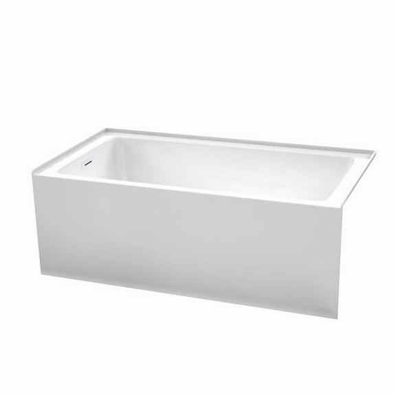 60 x 32 in. Grayley Alcove Bathtub with Left-Hand Drain & Overflow Trim in Matte Black, White
