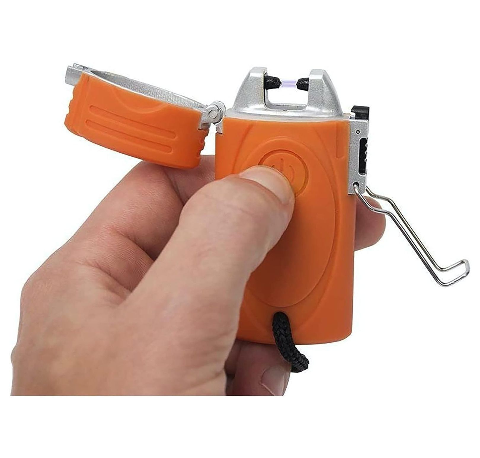 TekFire Fuel-Free Lighter - Electric Arc Flameless Lighter, USB Rechargeable, Windproof - Orange, Ideal for Camping, Backpacking & Hunting