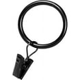 thumbnail image 1 of Curtain Rings with Clips - Set of 36,Interior Diameter 1.26",Fits for 1-Inch Rod - Black, 1 of 7
