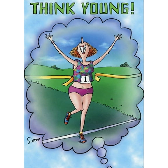 Oatmeal Studios Think Young Funny Feminine Birthday Card for Her