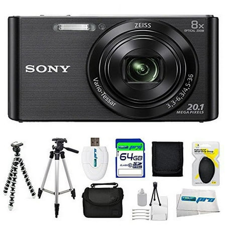Sony DSC-W830 Digital Camera (Black) + 64GB Pixi-Advanced I3ePro Accessory Bundle
