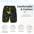 thumbnail image 6 of Picia Game Play pattern Mens Swim Trunks with Compression Liner Stretch Beach Shorts Quick Dry with Zipper Pockets No-Chafing Board Shorts-Medium, 6 of 9