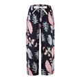 thumbnail image 5 of GZWYHT Wide Leg Pants,Flowy Pants,Women's Pajama Pants Comfy Printed Wide Leg Pants Bow Elastic Waist Long Pj Bottoms,Pajama Pants,High Waisted Pants,Palazzo Pants,Pink,One Size, 5 of 9
