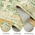 thumbnail image 4 of NewBuros Area Rugs 6'x9' Non-Slip Washable, Floral Vintage Distress Print Pattern Low Pile Soft Indoor Rugs for Living Room Bedroom Dining Room, Yellow Green, 4 of 10