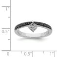 thumbnail image 5 of 925 Sterling Silver Stackable Expressions Heart Black & White Diamond Ring Size: 7; for Adults and Teens; for Women and Men, 5 of 5