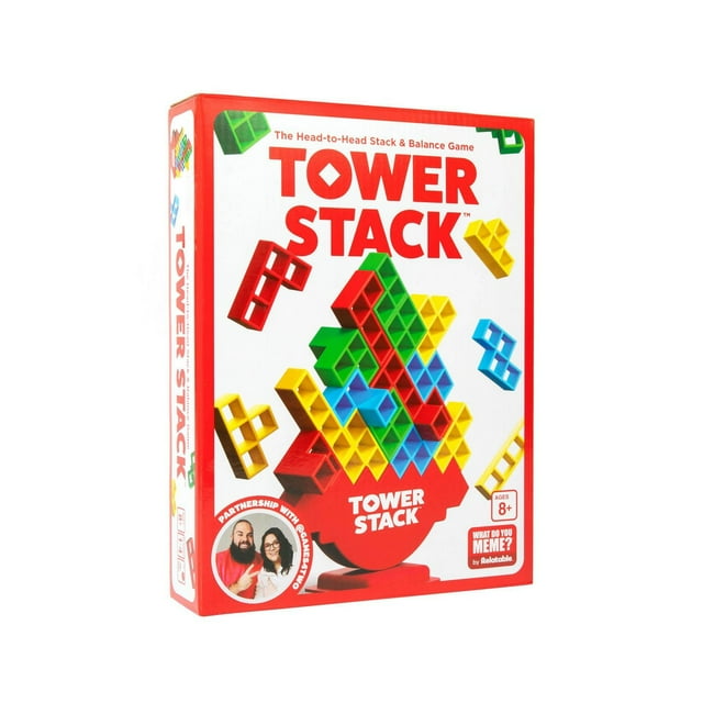 Tower Stack by What Do You Meme? – Head-to-Head Stacking and Balancing Game for Kids and Families, Includes Blocks and Instructions, Ages 8+