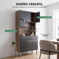 thumbnail image 3 of Alacena Rack de Cocina con 6 Puertas y 1 Cajón Color Negro, Estantes para Microondas, Café y Trastes negro, 3 of 8