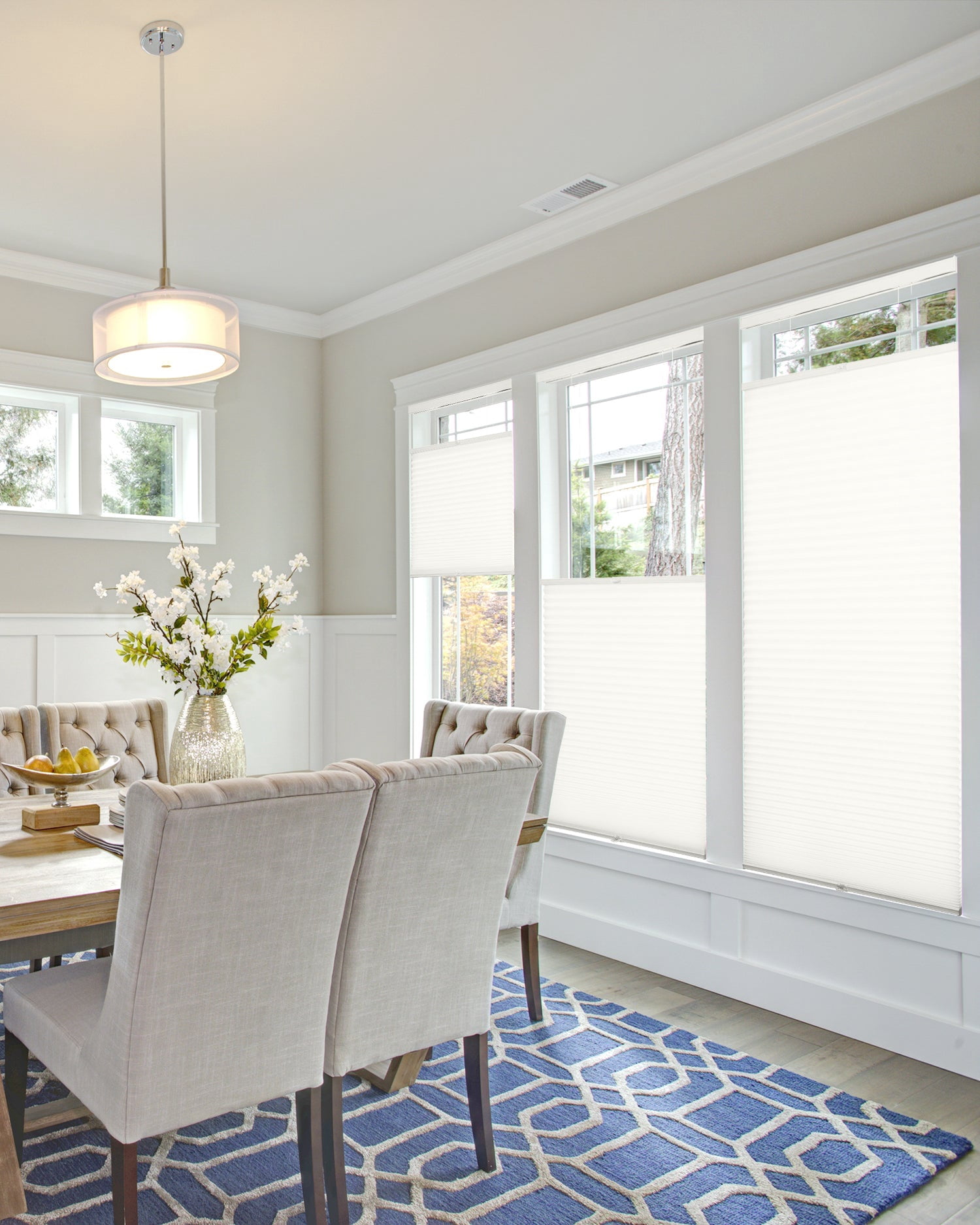 Chicology Cordless Top Down Bottom Up Light Filtering Cellular Shade Neutral White 52"W x 48"H