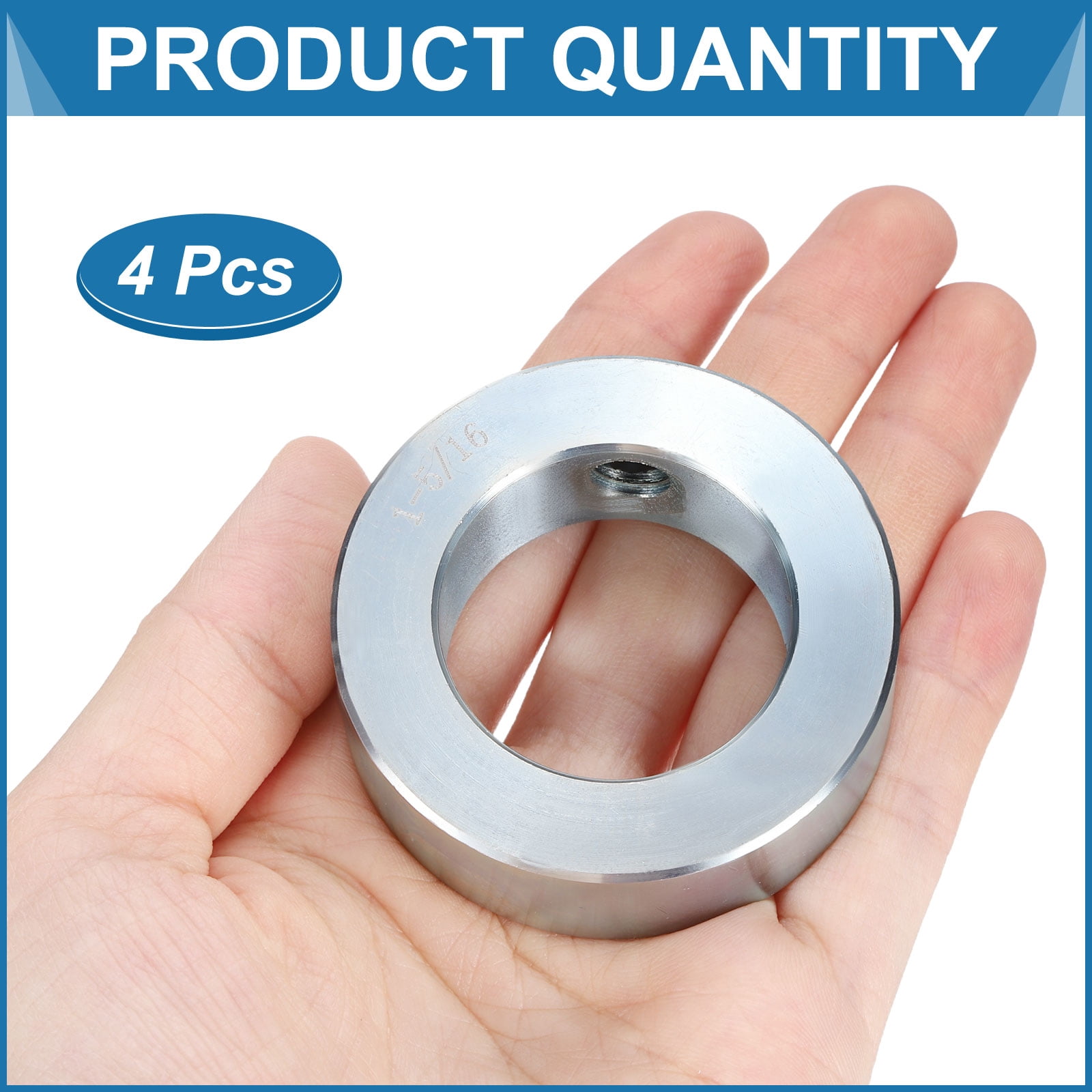 4 Pack Set Screw Collars 1-5/16" Bore Carbon Steel Shaft Collars, 2-1/8" OD