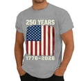 thumbnail image 2 of Mens Graphic T-shirts 250 Anniversary USA Shirt Short Sleeve Crewneck Tee Independence Day Celebration T Shirt for Men Grey L, 2 of 4