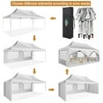 thumbnail image 3 of COBIZI 10'x20' Pop Up Canopy Tent with 6 Removable Sidewalls, Instant Outdoor Shelter with Raised Roof, Heavy-Duty Stable Frame and Carry Bag, White, 3 of 8