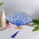 thumbnail image 4 of Ofertas Únicas 1 Pc Abanico de Cerezos con Borla para Mascarada de Tela de Seda Azul, 4 of 5