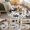 thumbnail image 6 of 3ft Washable Round Rug, Farmhouse Animal Non-Slip Circle Area Rug for Bedroom Bedside, Chicken Cow Pig Windmills Wood Grain Soft Indoor Floor Mat for Home Decor, 6 of 9