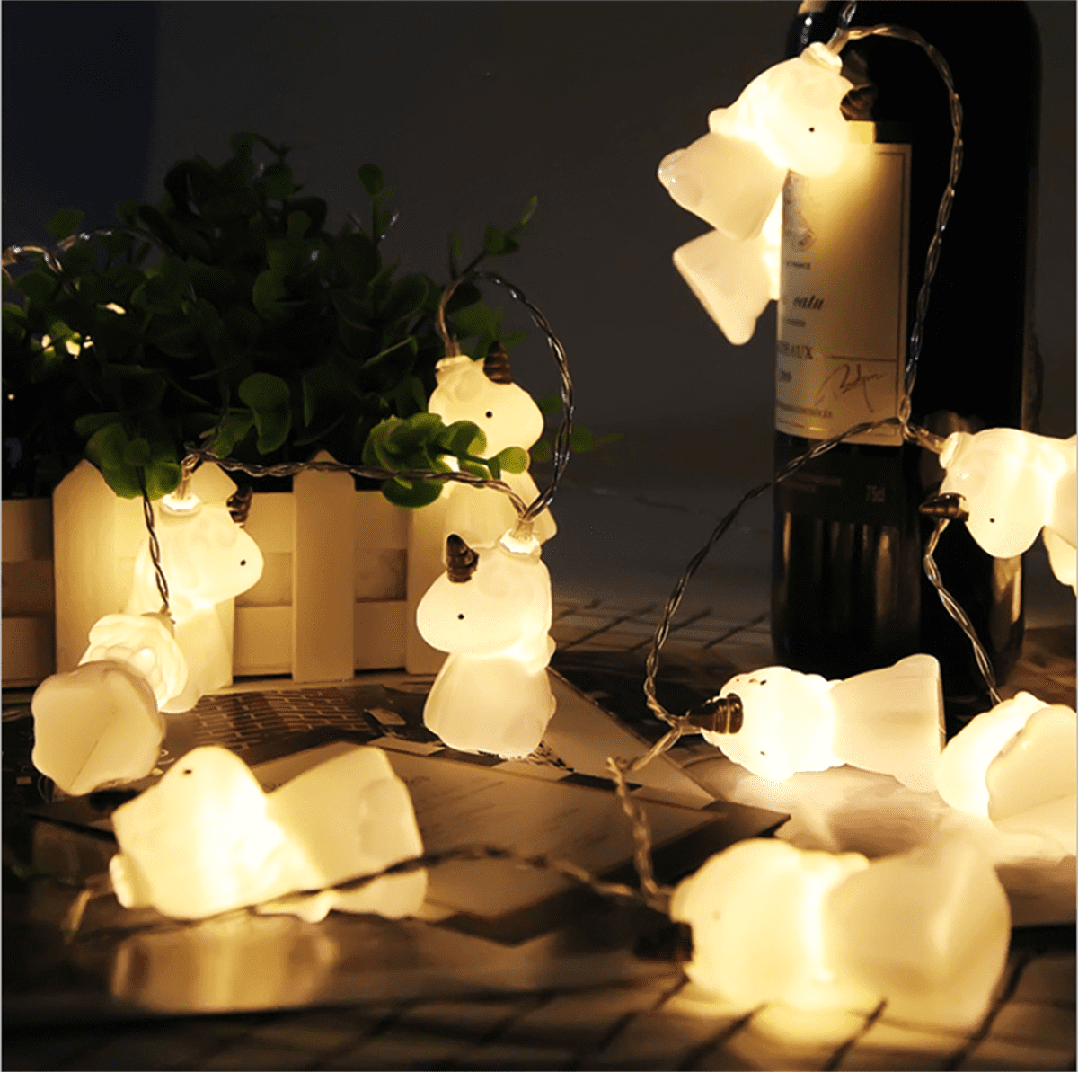 Lowestbest LED Unicorn Night Light for Kids, Nightlight Bedside Light String, White Lowestbest LED Unicorn Night Light for Kids, Nightlight Bedside Light String, White