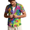 thumbnail image 3 of Yievot Hawaiian Shirt for Men Graphic Printed Casual Short Sleeve Button Down Shirts Summer Beach Floral Shirts, 3 of 7