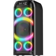 Bluetooth Speaker, 160W Peak Powerful Loud Stereo Sound Deep Bass Wireless Boombox Portable Large Party Speakers with Subwoofer TWS Pairing Dynamic LED Light for Outdoor Camping Backyard Events