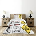 thumbnail image 4 of Ambesonne Zombie Quilted Bedspread Set 2 Pcs, Warning Signs Evil, Twin Size, Multicolor, 4 of 5