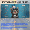 thumbnail image 3 of 1 Pcs 2D Flat License Plate Covers & Frames, Kitten wearing American hat For Decorative Front, Waterproof For Decoration Aluminum License Plate Covers & Frames Cover For Men Women, 12" X 6", 3 of 7