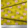 thumbnail image 2 of Soimoi Yellow Cotton Voile Fabric Floral & Geometric Print Fabric by The Yard 42 Inch Wide, 2 of 3
