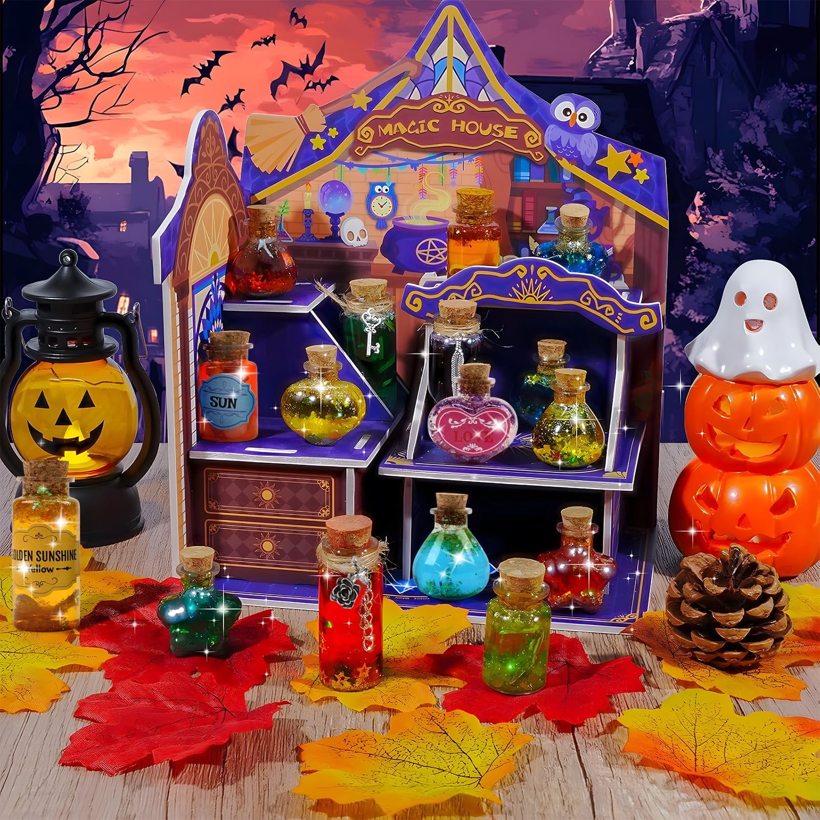 KiddiTouch Fairy Potion Kit with DIY Magical House, 30 Bottles Magic Potions Making Kits for Kids, Creative Toy Birthday Gift for Girls and Boys Age 6 7 8 9 10 11 12 Years