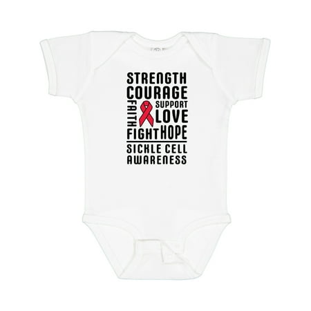 

Inktastic Sickle Cell Awareness Strength Courage and Support Gift Baby Boy or Baby Girl Bodysuit