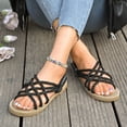 thumbnail image 5 of Mostsola Womens Sandals Casual Braided Slingback Flats Open Toe Cross Strap Sandals Dress Shoes, 5 of 8