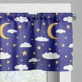 thumbnail image 3 of Ambesonne Sky Window Valance, Moon Stars Dots and Clouds Art, 54" X 18", Dark Lavender Mustard, 3 of 5
