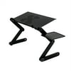 Tomshoo 360-Degree Rotation Multifunctional Portable Folding Table with Fan & Black