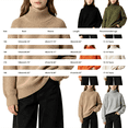 thumbnail image 5 of Girls Turtleneck Sweaters Pullover Kids Toddlers Cable Knit Warm Long Sleeve Winter Top, Sizes 11-16 Years Khaki, Size 160, 5 of 5