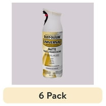 (6 pack) Farmhouse White, Rust-Oleum Universal All Surface Interior/Exterior Matte Spray Paint-376725, 12 oz