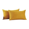 thumbnail image 5 of 3S Brother's Solid Color Cushion Cover Velvet Look Home Décor Throw Pillow Case with Invisible Zipper Set of 2 Pieces for Chair Couch Bedroom & Livingroom Décor Pillowcase - M-Yellow 12"x20" Each, 5 of 9
