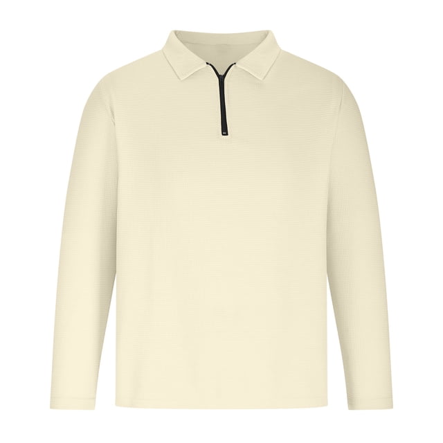 Birdeem Chemises à Manches Longues pour Hommes Mode Décontractée Hiver Fermeture Éclair Hauts Décontractés Col Rabattu Blouse Chemises pour Hommes Manches Longues