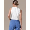 thumbnail image 4 of DARING DIVA Women's V Neck Waistcoat Top Casual Jean Vests 2XL White, 4 of 7