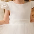 thumbnail image 5 of Flower Girl Dress V-Back Sleeveless Pearl Tulle Pageant Maxi Gown First Communion, 5 of 7