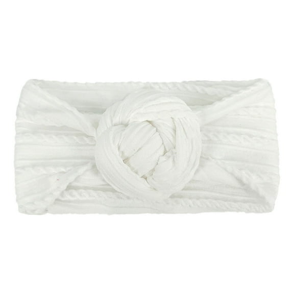 Qopobobo Baby Girl Headbands Baby Girl Headbands with Bows Soft Nylon Newborn Toddler Hairbands Handmade Baby Hair Accessories for Infant Girls Kids White,One Size