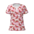 thumbnail image 2 of Fuzoiu Cute Watermelon Print Women's V-Neck T-Shirt,Women's Short Sleeve Top, Comfortable for Work, Leisure, and Sports, 2 of 7