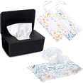 thumbnail image 1 of Distributeur de Lingettes avec 2 Pcs Support de Lingettes Portable Rechargeable, Grande Boîte Porte-Lingettes Réutilisable Étui de Lingettes Jetable Contenant de Lingettes pour Salle de Bain pour Animal de Compagnie Garderie Cuisine Bureau Comptoir (Noir), 1 of 6