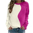 thumbnail image 4 of Miluxas Women's Oversized Sweatshirts Crew Neck Long Sleeve Shirts Casual Loose Pullover Tops Fall Clothes Hot Pink M(M), 4 of 5
