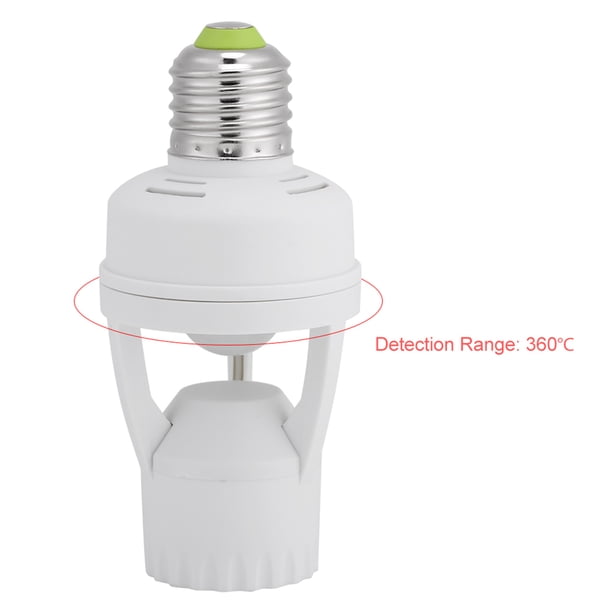 Portalámparas LED E27, Sensor de Movimiento infrarro Ajustable, AC110-240V para Seguridad del Hogar