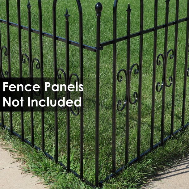 Sunnydaze 3foot Iron Fence Post for Border Fence Panels