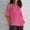 Hot Pink, variant on Olyvenn Fashion Linen Shirts for Women Basic Plus Size 3/4 Sleeve Tops Summer Casual Round Neck Pullover Blouse Ladies Tunic Tshirt Beige L