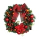thumbnail image 2 of Guirnalda de Bolas de Navidad Ganfancp con Lazo Rojo 1X Corona Decoración Navideña, 2 of 7