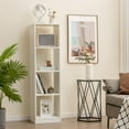 4 Cube Vertical Bookcase 56\u201D Tall Narrow Freestanding Bookshelf