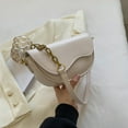 thumbnail image 4 of Bolso de mano retro de PU, bolso bandolera Joker, bolso de mano minoritario, bolso de sillín debajo del brazo, blanco, 4 of 5