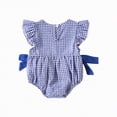 thumbnail image 6 of TOWED22 Newborn Baby Girl Clothes Infant Romper Ruffle Sleeve Jumpsuit Summer Outfits for Girls Blue,3-6 M, 6 of 6