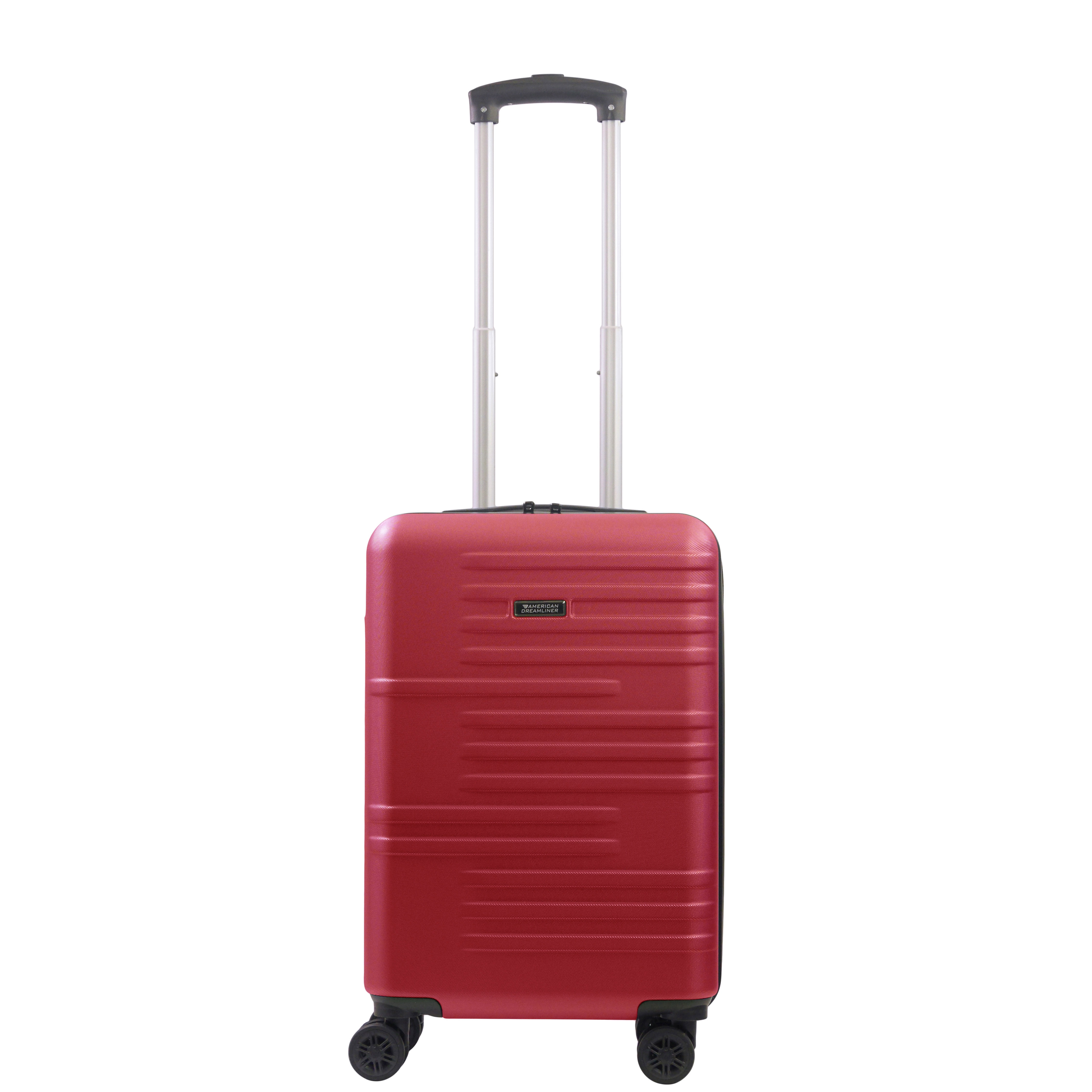 American Dreamliner 22.5 Inch Carry On Luggage, Hardshell Rolling Suitcase with Spinner Wheels, Red
